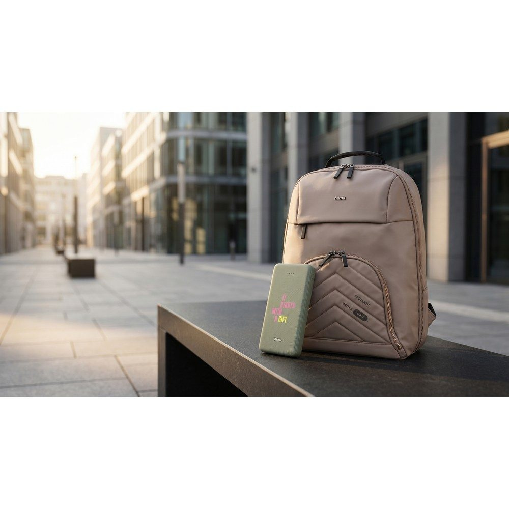 Laptopryggsäck 16,2" Hama Lightweight Premium, beige, produktbild (1)