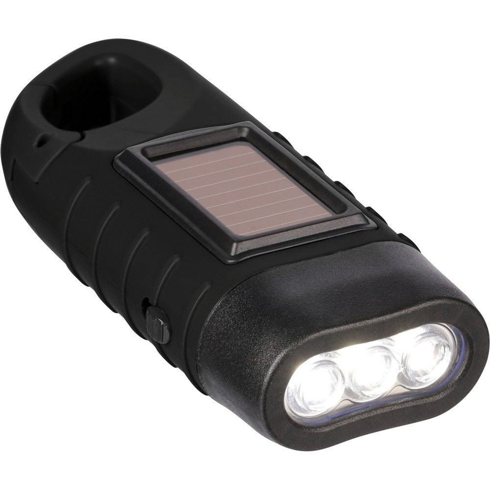 Solcellsficklampa, LED-lampa, svart, produktbild (1)