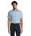 BROADWAY STRETCH HERR SHIRT, Ljus himmel