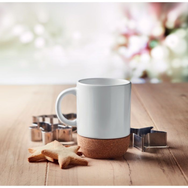 Mugg med kork för sublimering, Vit, produktbild (3)