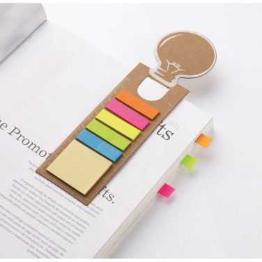 Bokmärke med memo stickers, Beige, produktbild (2)