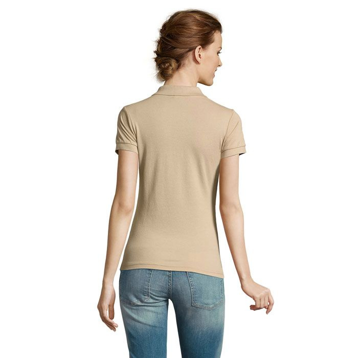 PRIME DAM POLO PIQUE 200g, Sand, S, produktbild (1)