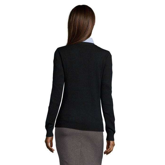 GOLDEN DAM V NECK CARDIGA, Svart, S, produktbild (1)