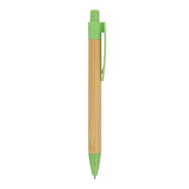 Penna bambu med vetestrå, grön, produktbild (3)