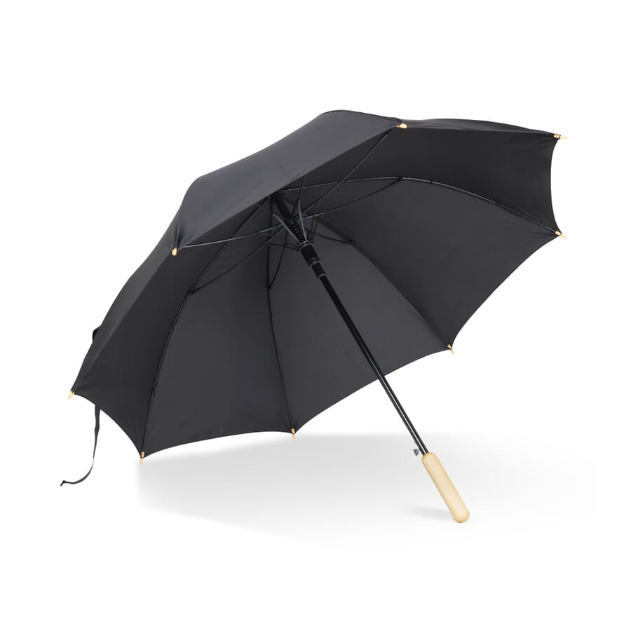 Paraply 25” R-PET auto-open, svart, produktbild (1)