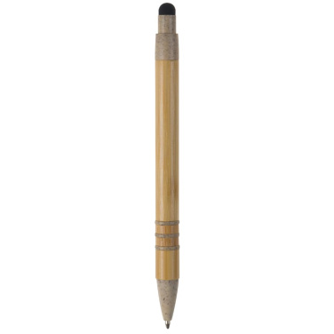 Penna av bambu och vetestrå med stylus, beige / Svart, produktbild (4)