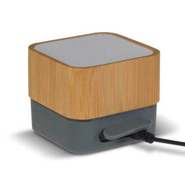 Speaker bamboo square 3W, grå, produktbild (3)