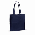 Återvunnen bomullspåse med bälg 140g/m² 38x10x42 cm, mörkblå