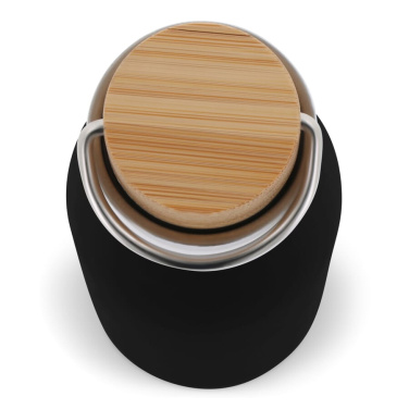Termosflaska med bambulock. 500 ml, svart, produktbild (4)