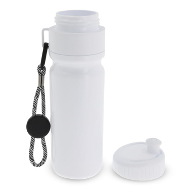 Sportflaska med kant och snöre 750 ml, vit / Vit, produktbild (2)