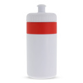 Sportflaska med kant 500 ml, vit / Röd