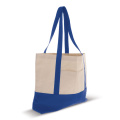 Strandväska bomullsduk OEKO-TEX® 280g/m² 42x10x30 cm, blå