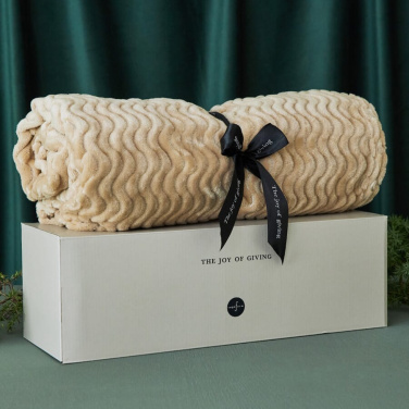 Sagaform Agnes Fleece Pläd 130x170 cm, beige, produktbild (3)