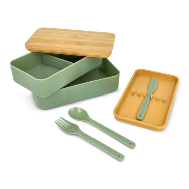 Lunchlåda Bento R-PP & Bambu, mynta, produktbild (3)
