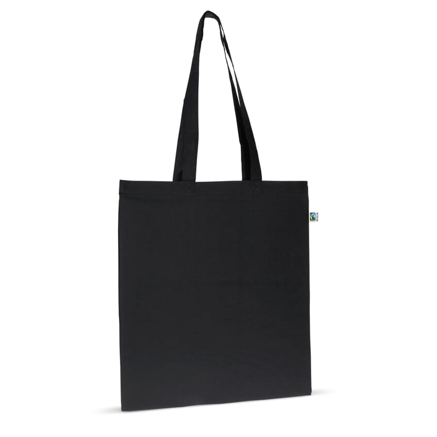 Bomullskasse långa handtag 140 g 38x42, svart, produktbild (1)