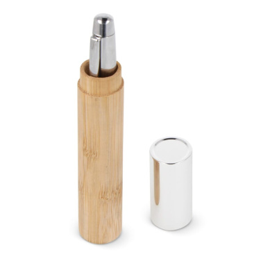 Metallkulspetspenna bambu i rör, natur, produktbild (2)