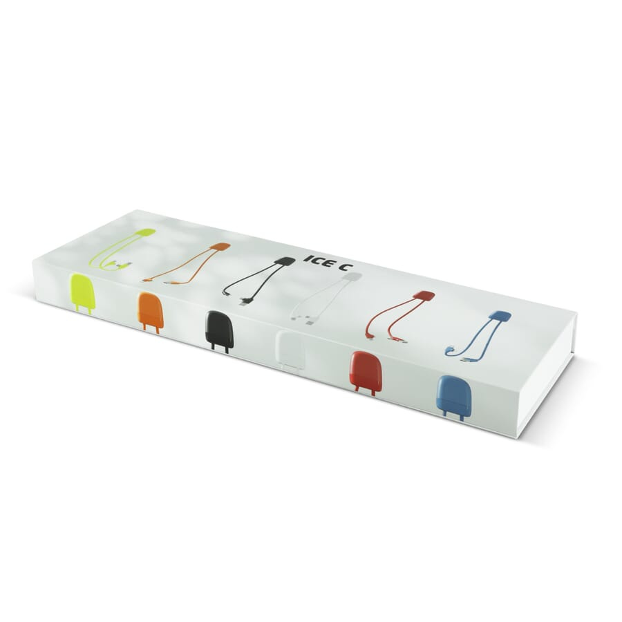 Xoopar Ice-C GRS Charging cable Presentationsförpackning, vit/transparent, produktbild (1)