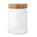 Behållare glas & bambu 900 ml, transparent