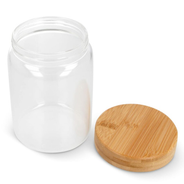 Behållare glas & bambu 900 ml, transparent, produktbild (2)