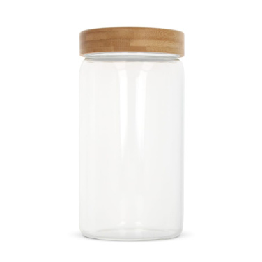Behållare glas & bambu 1200 ml, transparent, produktbild (4)