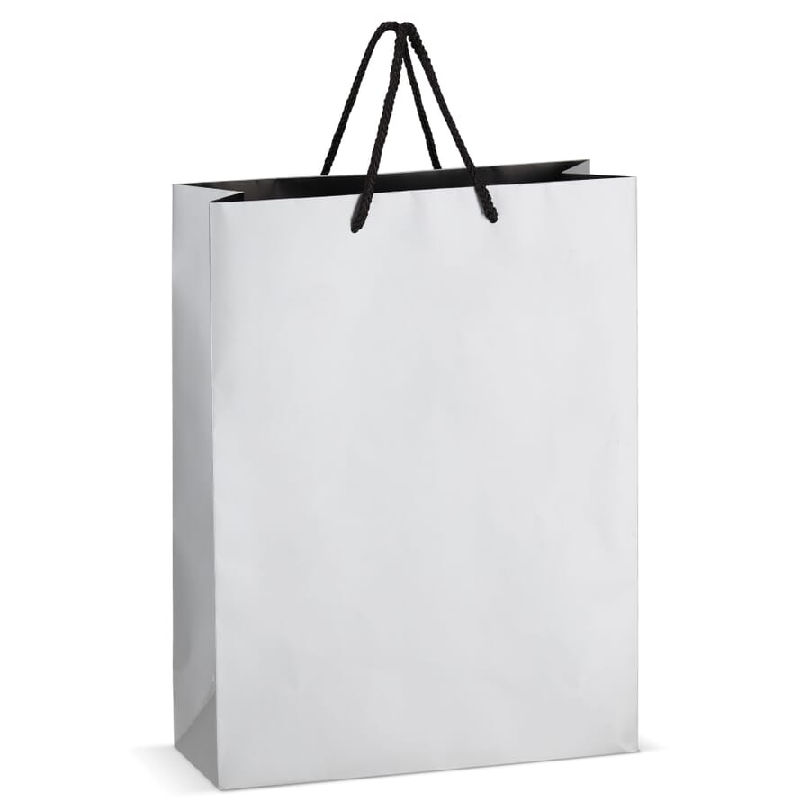 Paper gift bag 30x12x40 cm 200g/m², silver, produktbild (1)