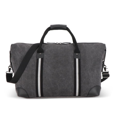 Recycled cotton canvas weekend bag Harper, mörkgrå, produktbild (3)