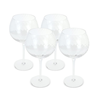 Byon Opacity set om 4 vinglas med snyggt glasmönster 470 ml, transparent, produktbild (2)
