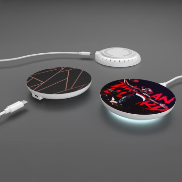 Trådlös snabbladdare 15 W med LED-indikator, vit, produktbild (2)