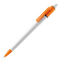 Kulspetspenna Baron Colour solid, vit / Orange