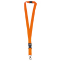 Nyckelband i polyester 20 mm med spänne och krok, orange 021C