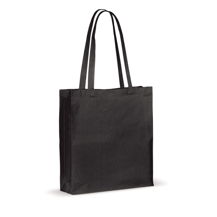 Axelremsväska bomull OEKO-TEX® 140g/m² 38x10x42 cm, svart, produktbild (1)