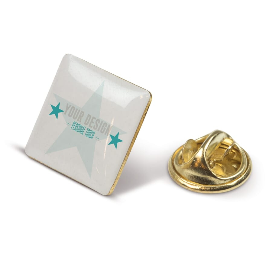 Metallpin 15x15 mm, guldsatin, produktbild (1)