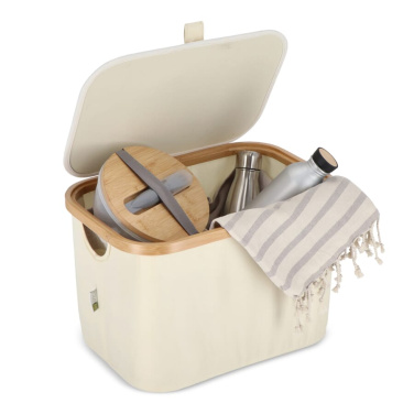 InSideOut hopfällbar korg med lock Sogne 38 x 26 x 25 cm rPET, ecru, produktbild (3)
