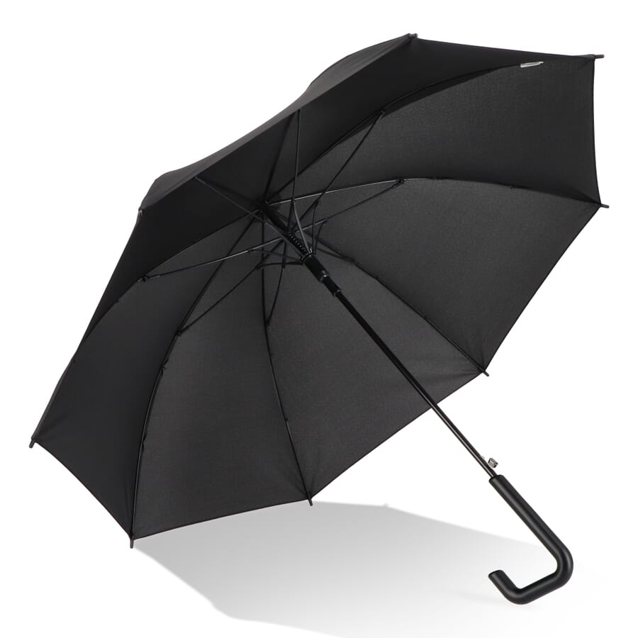 Mistralwood 190T Pongee 23" Paraply Auto open, svart, produktbild (1)