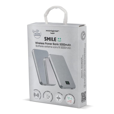 Xoopar Smile Wireless Mirror Powerbank kompatibel med MagSafe 5000 mAh, ljusgrå, produktbild (4)