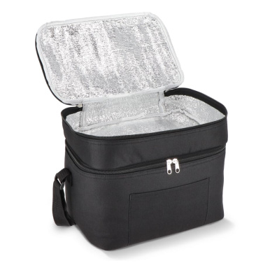 R-PET 600D Kylväska med dubbla fack 30x20x24 cm 12 liter, svart, produktbild (4)