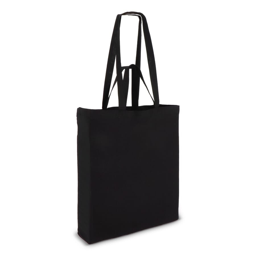 Toteväska i bomull OEKO-TEX® 38 x 10 x 42 cm 140g/m², svart, produktbild (1)