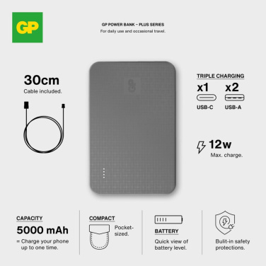 GP B+ Serie Powerbank 5000 mAh, svart, produktbild (3)
