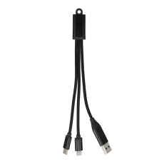 2-i-1 laddningskabel USB-A/C till USB-C & Lightning Aluminium