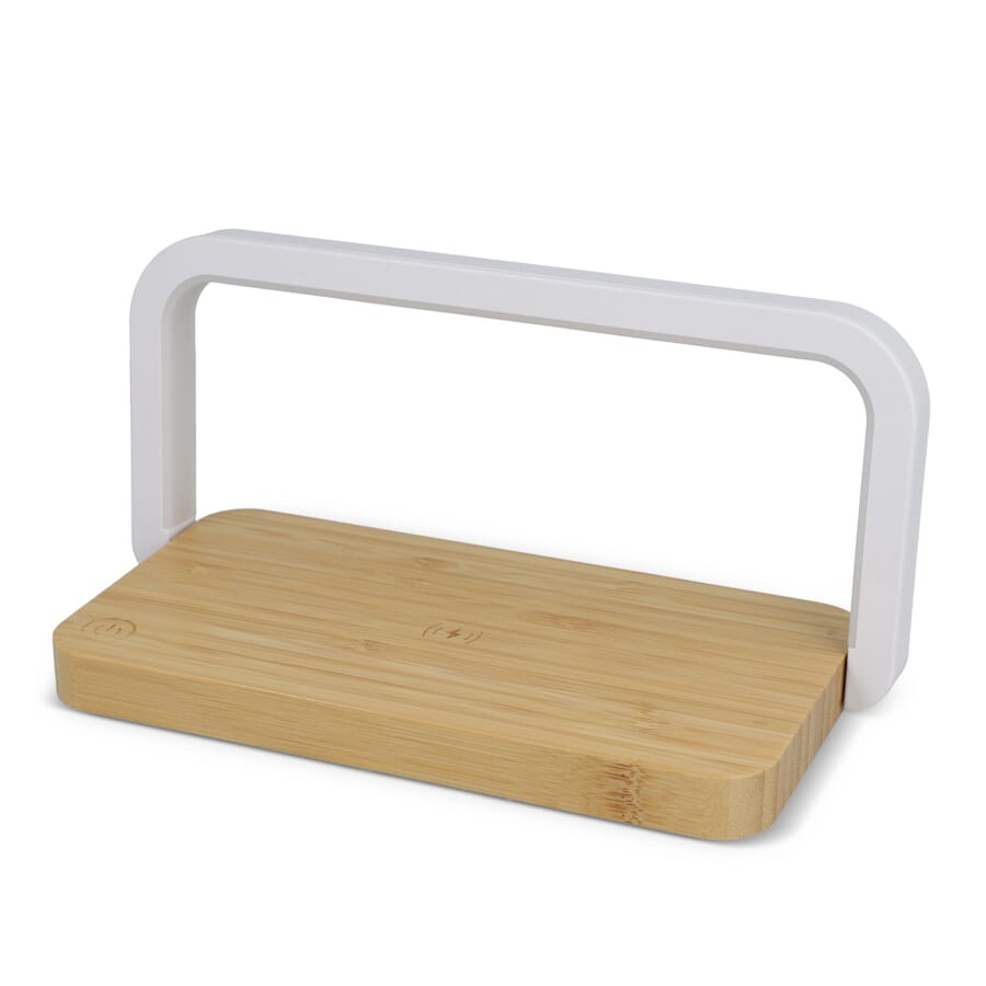 15 W trådlös laddare med dimbar LED-lampa, natur, produktbild (1)