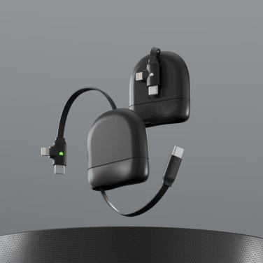 Xoopar ICE-R utdragbar USB-C- och Lightning-kabel 60 W 1 meter, svart, produktbild (2)