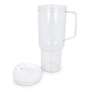 Miami mugg med handtag transparent 1,2 L R-PET, transparent / Vit, produktbild (4)