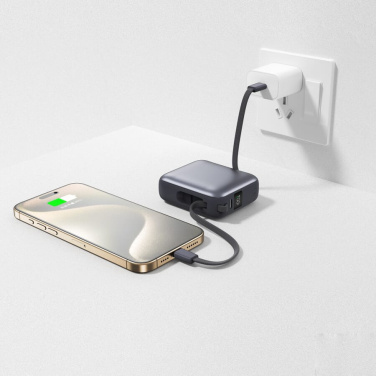 Nova Powerbank 22,5 W Powerbank med inbyggda kablar 10 000 mAh, mörkgrå, produktbild (4)