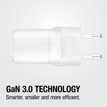Fresh 'n Rebel 30W snabbladdare GaN USB-C & USB-A, ljusgrå, produktbild (2)