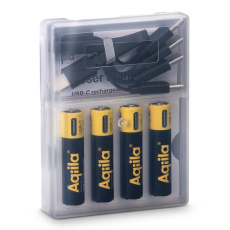 Aqiila uppladdningsbara USB-C-batterier AAA 600 mAh, 4-pack