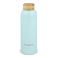 Waterdrop flaska i rostfritt stål med bambulock 600 ml, pastellblå