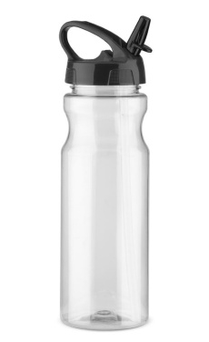 Vattenflaska med sugrör TRANCE 700 ml, produktbild, svart (2)