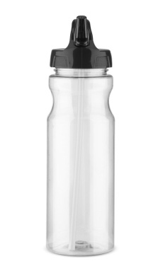 Vattenflaska med sugrör TRANCE 700 ml, produktbild, svart (3)