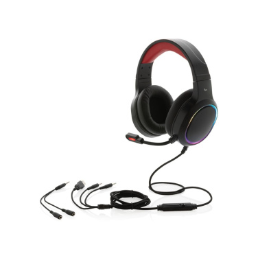 RGB gaming headset, svart, detaljvy (1)