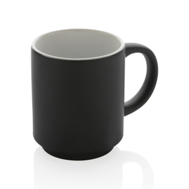 Stapelbar keramikmugg 180 ml, svart, detaljvy (1)